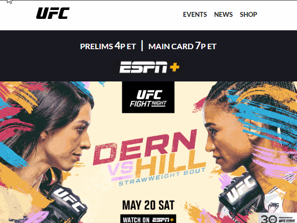 Preview of UFC Promo Email